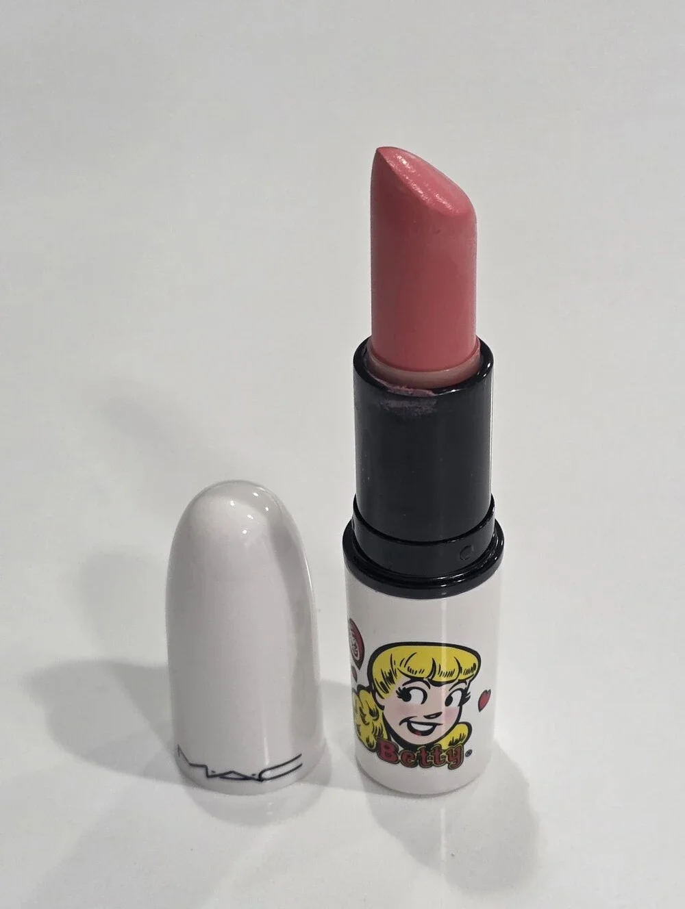 MAC Archie's Girls Betty Bright Satin Lipstick Limited Edition Used